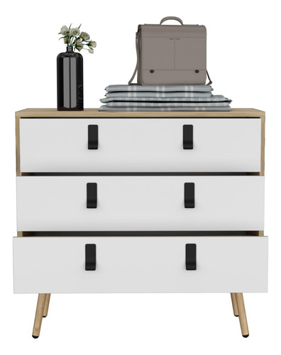 Cajonera Huna 3 Cajones Rta Macadamia Blanco Color Macadami Blanco