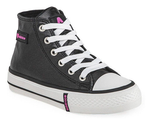 Imagen 2 de 10 de Zapatilla Addnice Vulcan Metallic 2 Negro Con Bolso 2325