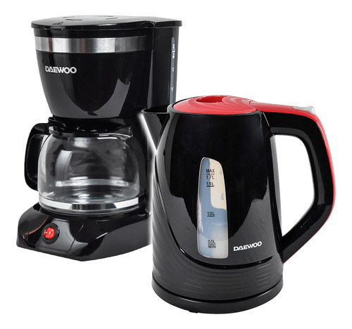 Combo Daewoo Cafetera 1.25l 12 Tazas+hervidor 1.7