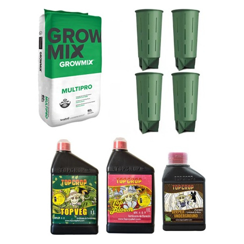 Kit Cultivo Growmix 80l Top Crop Ciclo Completo Mad Rocket