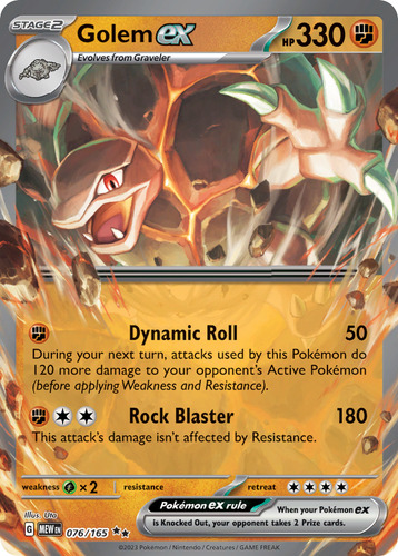 Golem Ex 76/165 Carta Pokemon 151 Scarlet & Violet