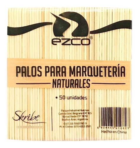 Palito P/ Helado Marquetería Ezco Madera Natural X50 U