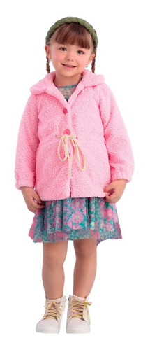Imagem 2 de 5 de Casaco Parka Infantil Cores Mon Sucré Floreio 22002 B.e.
