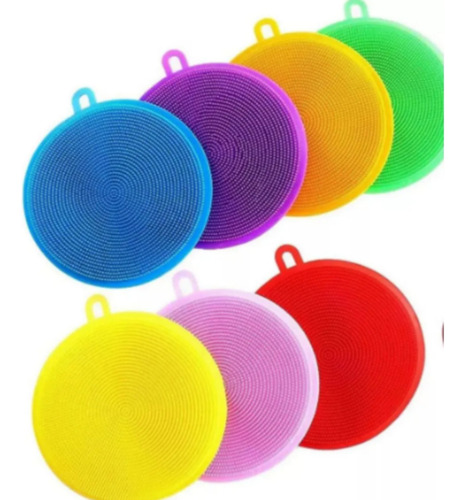 Esponja Doble De Cocina Baño Silicona Fcg Violeta