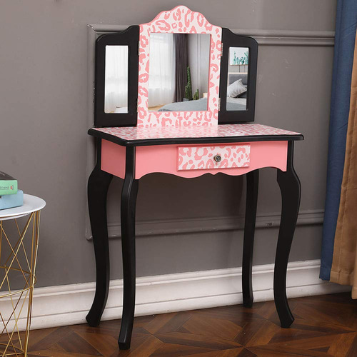 Tocador De Maquillaje De Princesa De Madera Juego De Mesa De