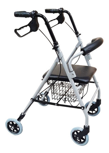 Andadera Rollator Gris Con Canastilla Mod.oa69144LG