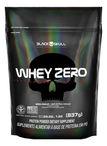 Whey Protein Isolado 837g Refil Blackskull Wpi Zero Sabor Chocolate