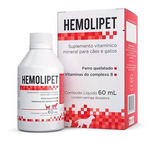 Suplemento Vitamínico Hemolipet P/ Cães E Gatos 60ml Avert
