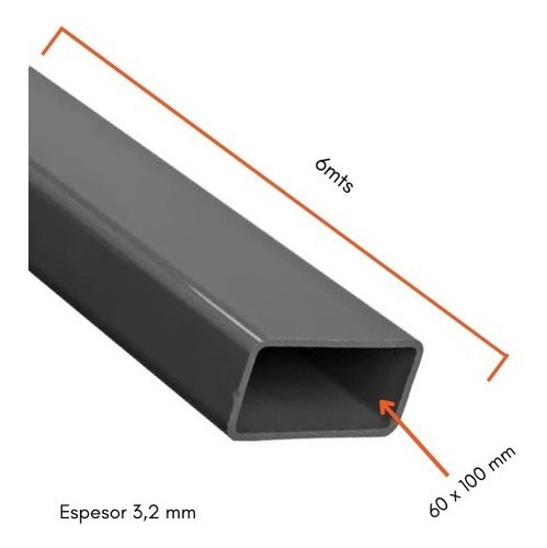 Imagen 2 de 6 de Acindar Caño Estructural 60 X 100 Espesor 3,2 - 6 Mts Largo