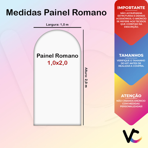 Painel De Festa Romano 1,00x2,00 Elementos Cartoon 017
