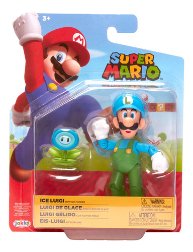 Super Mario Bros Figura Ice Luigi/ Luigi Gélido 13cm Jakks