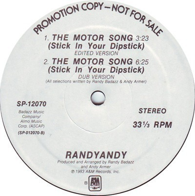 Randy Andy ¿ The Motor Song Discos Sacos Lp