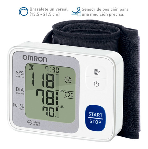 Imagen 4 de 7 de Omron Monitor De Presión Arterial De Muñeca Hem-6132 Color Blanco