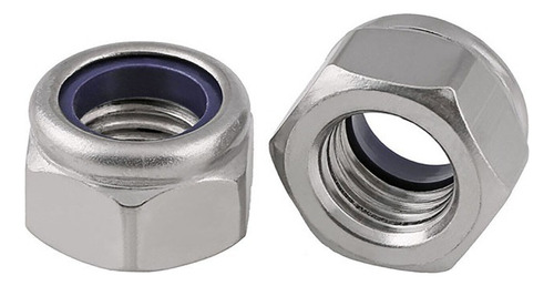 Tuerca Hexagonal De Seguridad Zinc 8mm Paso 1.25 X 5 Unid.