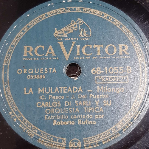 Pasta Carlos Di Sarli Roberto Rufino Rca Victor C482