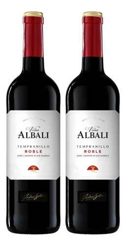 Kit 2 Vinhos Viña Albali Roble Tinto Espanha 750ml