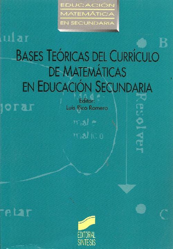 Libro Bases Teóricas Del Currículo De Matemáticas En Educaci