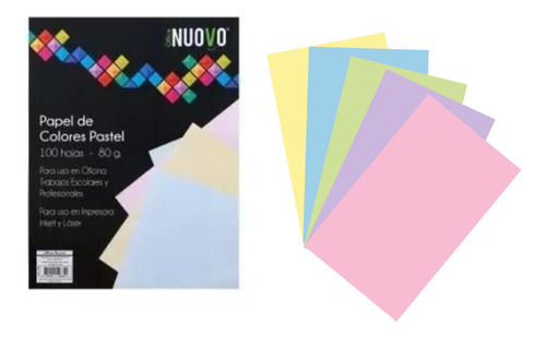 Resma Papel De Colores 100 Hojas De 80 Gr