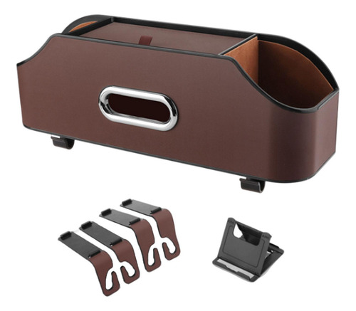 Caja De Almacenamiento Trasera Para Asiento De Marron Oscuro