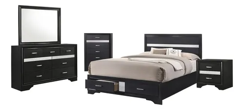 Cama Queen 5 Pieza Color Negro