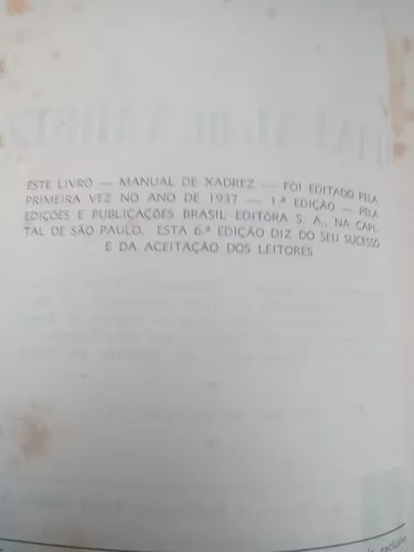 Livro: Manual de Xadrez - Luiz Cabrerizo