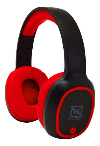 Audifonos Diadema Bluetooth Manos Libres Recargable Necnon Audio Porfesional Color Negro/Rojo