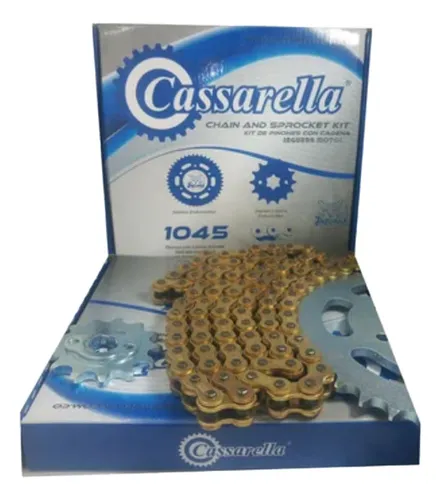 Kit Arrastre Hero Splendor 100 Cadena Dorada Cassarella