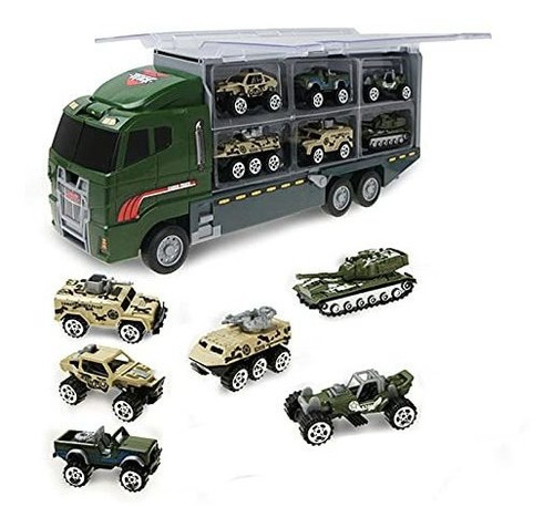 Juego De Vehículos - Roeolnil Military Truck 7 Pcs, Mini Bat