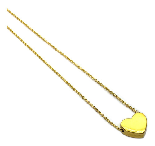 Cadena Con Dije Corazón De Acero Dorado