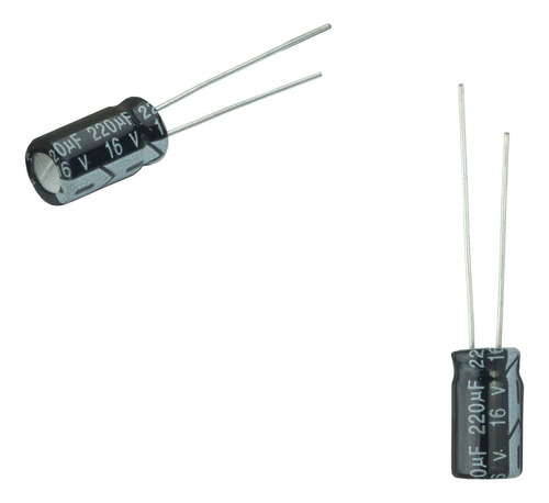 50x Capacitor Eletrolítico 220uf X 16v 105º Kit C/ 50 Peças