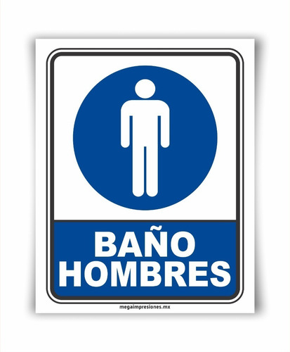 Señalamiento Letrero Baños Hombre 20x25