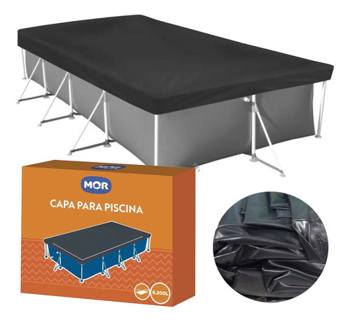 Piscina 6200 Litros Com Capa + Forro + Guarda Sol Azul 1,60m
