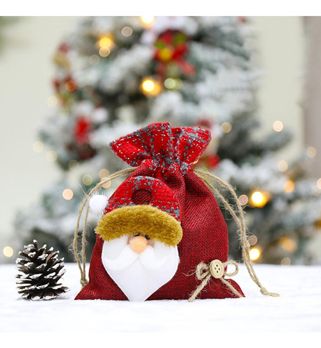 Bolsa De Regalo Con Cordón De Navidad, Envoltura De S Viejo