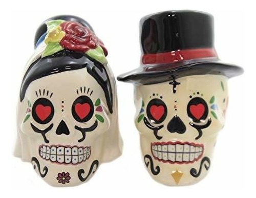 Día De Los Muertos Novia Y Novio Calaveras Cerámica Sal Y Pe