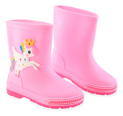 Botas Para Niña Lluvia Impermeables Antiderrapante Hule