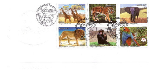 Fdc Com Cbc Série Selo 2712-2717 Fauna Zoológicos Do Brasil