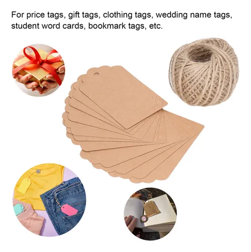 * 100 Etiquetas Para Ropa, Papel Kraft De Doble Cara, Para