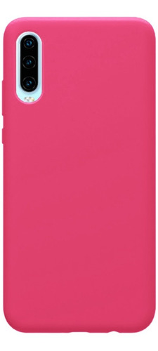 Capa Capinha Case De Silicone Aveludada Para Huawei P30 Cor Rosa Neon Liso