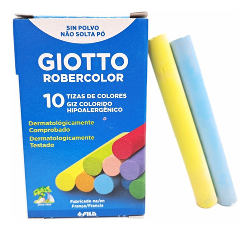 Tizas Robercolor Giotto X 10 Hipoalergenico De Colores