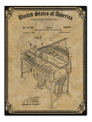 #771 - Cuadro Decorativo Vintage - Piano Plano Poster Música