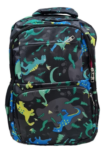 Mochila Escolar Diseño Kawaii Multicolor De Dinosaurios Mikko