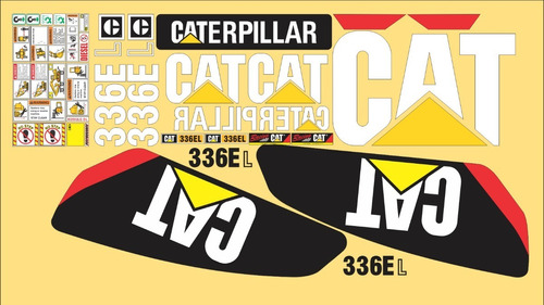 Calcomanías Caterpillar 336e Con Preventivos Originales