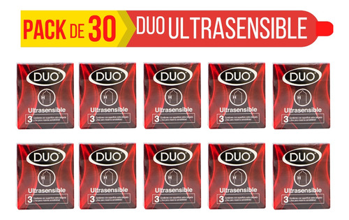 Condones Preservativos Duo Ultrasensible 30 Unidades