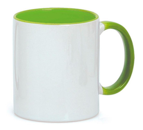 Imagen 2 de 6 de Jarros Tazas Bicolor Asa Y Fondo De Color Para Sublimar 11oz