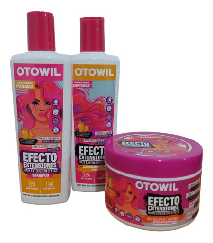 Combo Shampoo E.extensiones Acondicionador+tratamiento X240g