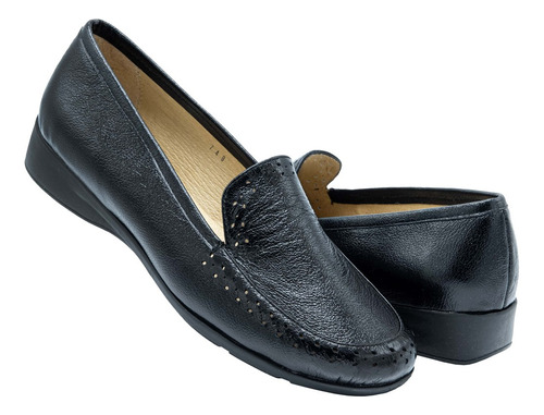 Zapato Dama Capricho 749 Piel Negro Cómodo Ligero 22-27