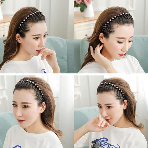Diadema Con Diamantes De Imitación, 2 Unidades, Moderna, Ant
