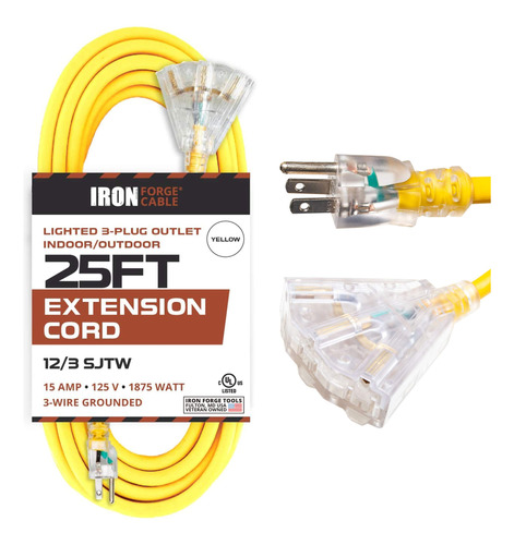 Cable De Extensin Iluminado Con 3 Salidas De Alimentacin Elc