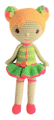 Muñeca Pia Amigurumi Tejido Crochet/agujas Ingeniosas