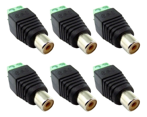 Conector Ficha Jack Para Audio Rca Hembra Bornera Pack X6